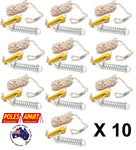 10x Single Ropes with Universal Runners & Springs - Free Freight