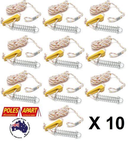10x Single Ropes with Universal Runners & Springs - Free Freight ...
