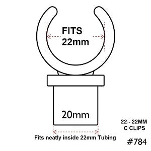 22mm - 22mm Full C Clips Part# 784 – Poles Apart Accessories