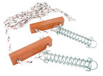 6mm double guy rope with 2 x Wooden Runners & Tracer Springs. Double ropes have a splice clip mid rope and then 2 strands of 3.5mtrs long rope with fittings on each end that pull down to the ground. Australian Poles Apart camping product part# 478