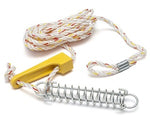 Part# 764 6mm single guy rope with Yellow Universal Runner & 150mm Tracer Spring. Australian Made Poles Apart Camping Products