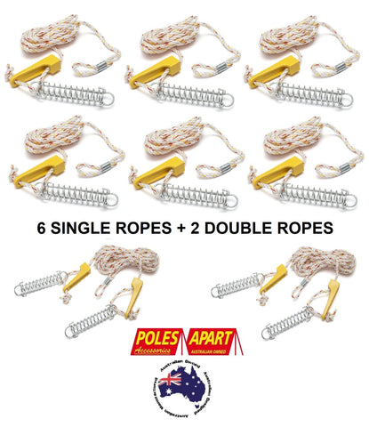 Single Rope Pole 2x Double + 6x Single Ropes with UniRunners & Springs - Free Freight ...